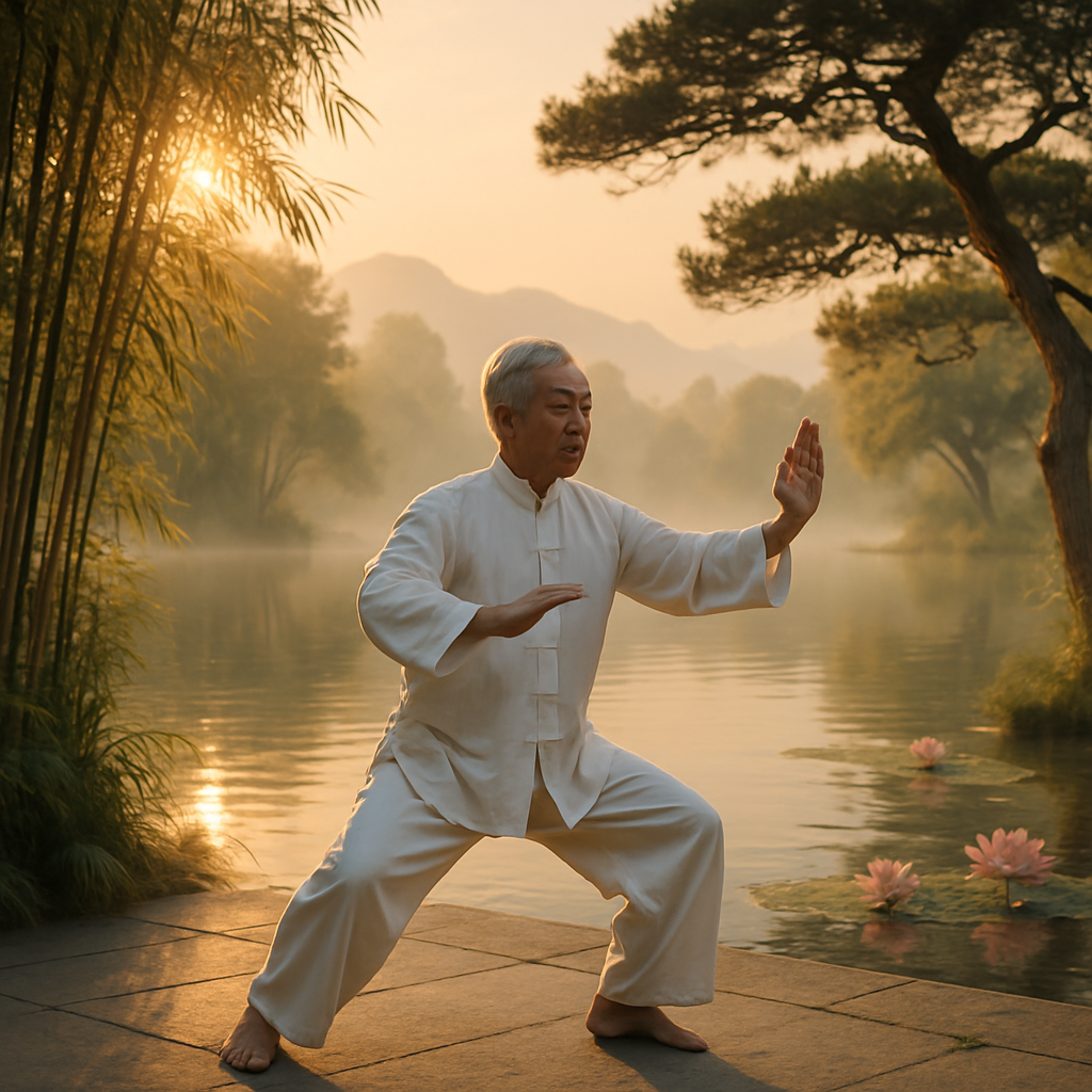 Peaceful natural scene symbolizing Taoism’s path to inner peace and balance